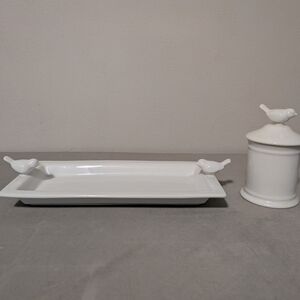Cost Plus World Market White Bird Vanity Set